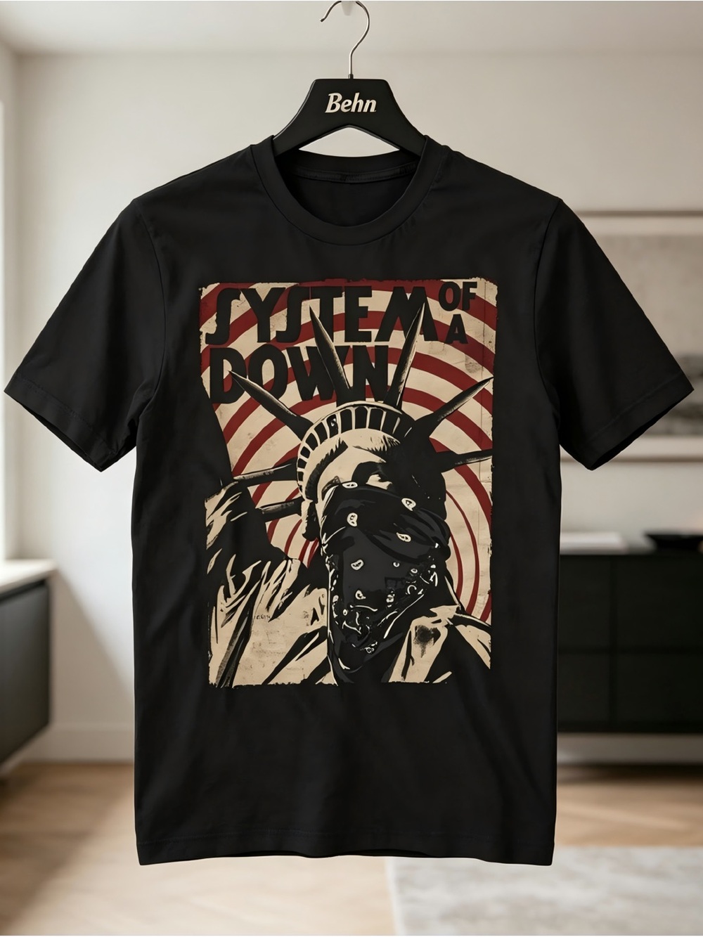 System Of A Down Liberty Bandit T Shirt Mens Rock And Roll Music Band Tee Black
